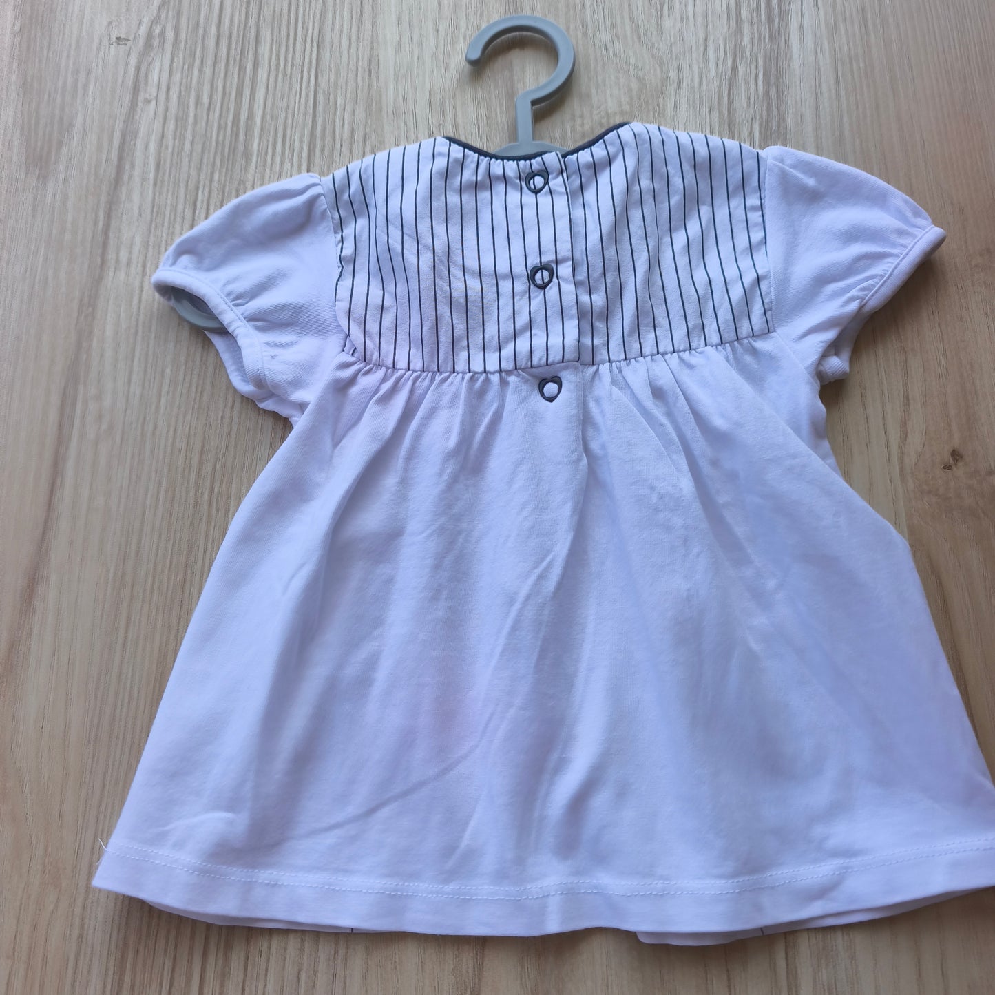 Vestido / Túnica Rosa-Claro com Bordado de Flores – Tamanho [6-12 meses]