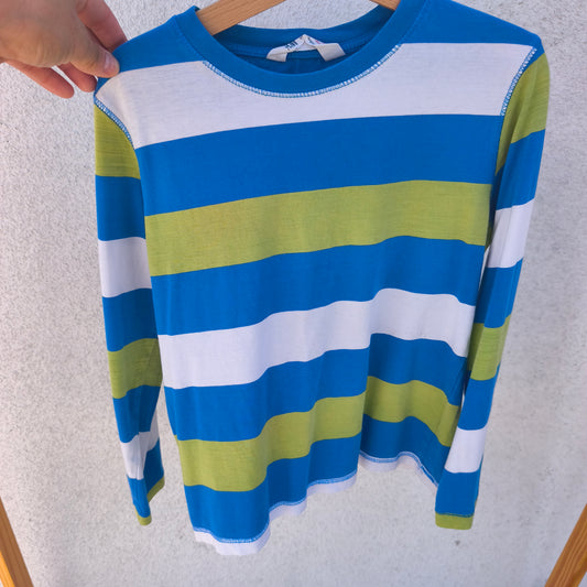 Camisola de Manga Comprida às Riscas Coloridas (H&M)6-8 anos