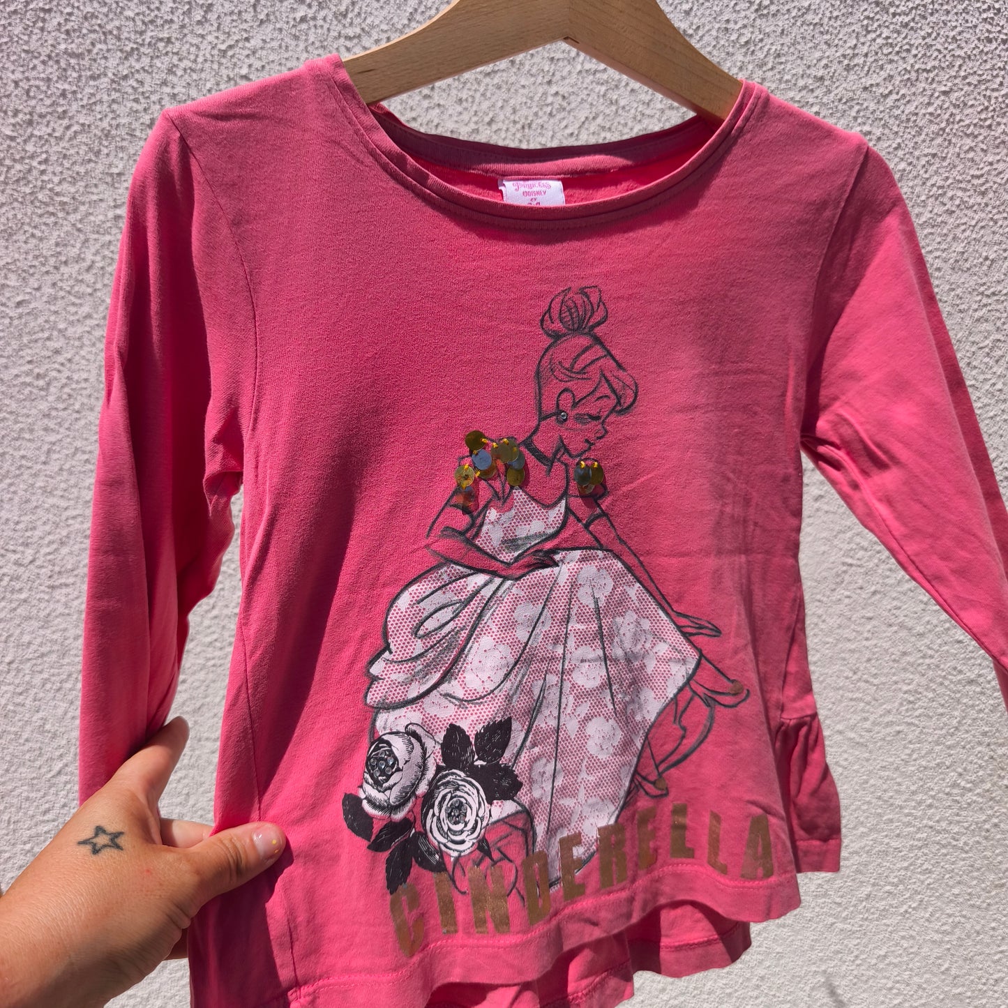 T-shirt de Manga Comprida Cinderela Disney – 3-4 anos