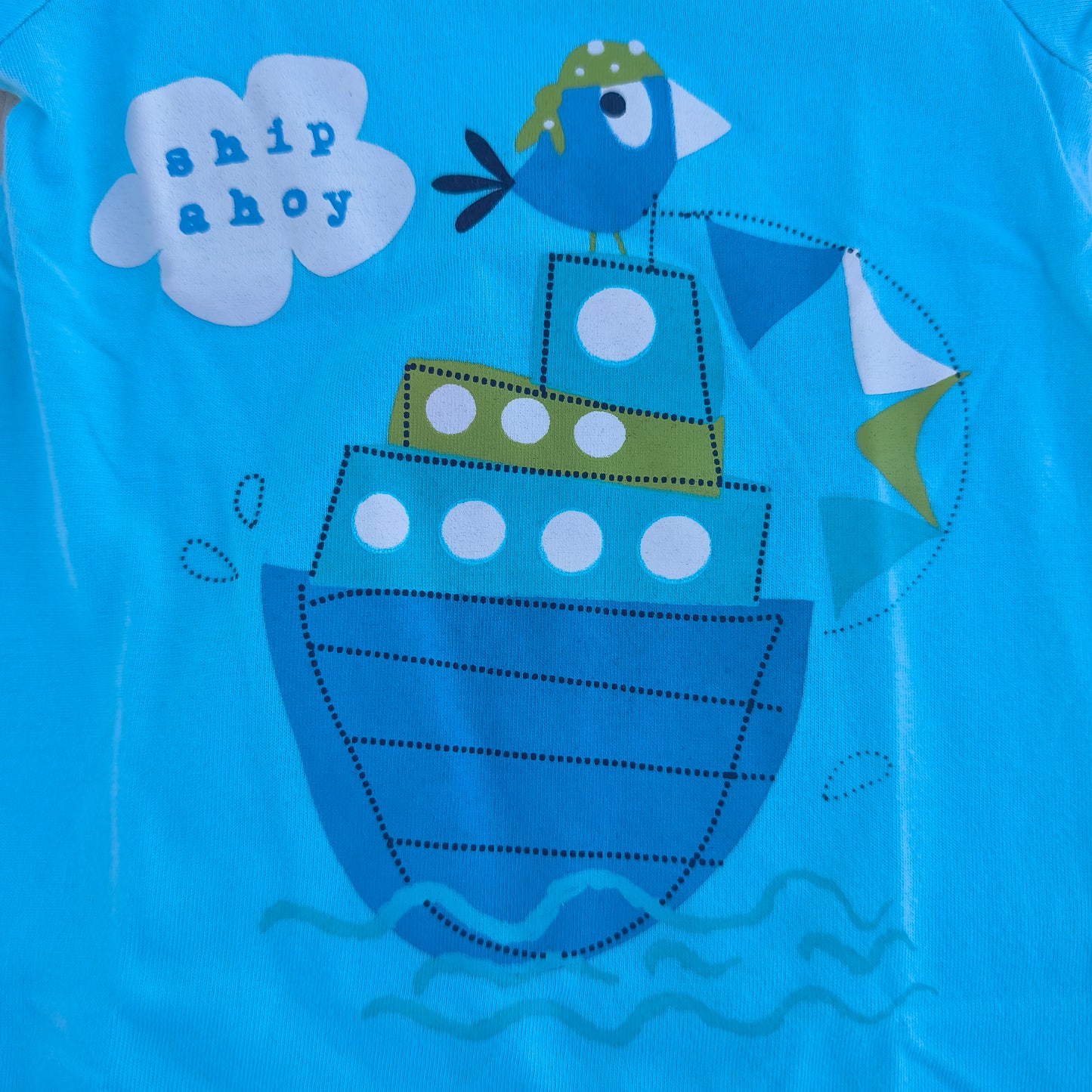 Macacão Azul Cotton Juice "Ship Ahoy" – 0-1M