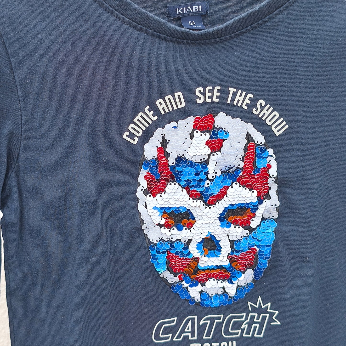 T-shirt de Manga Comprida Kiabi Azul-Escura 5-6 anos