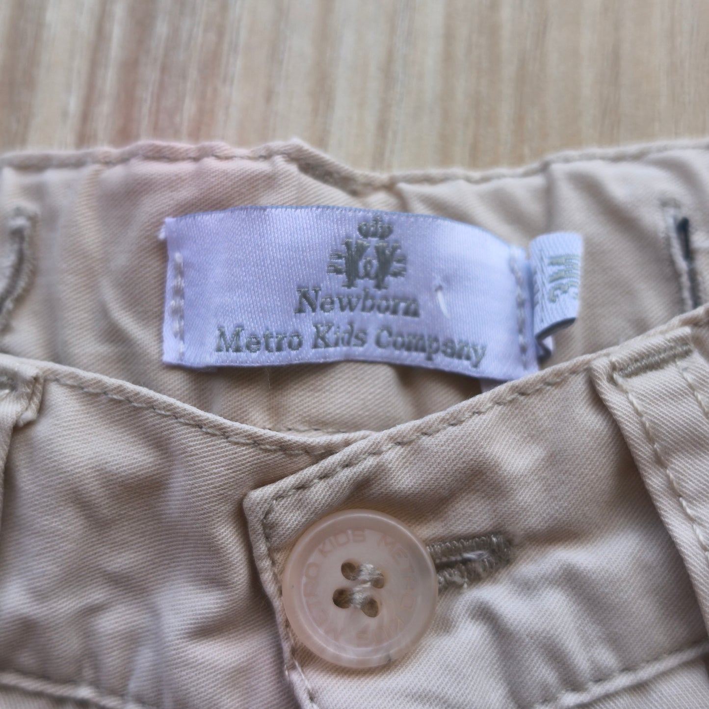 Calções de Tecido Metro Kid Newborn Bege Chino – Tamanho [3 meses]