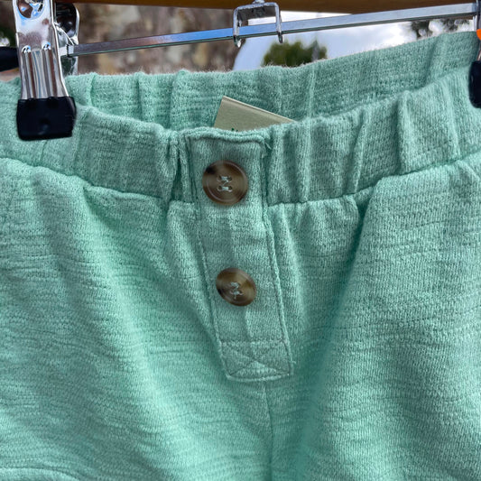 Calções Verde-Água c/ Folhos Benetton Novos c/ Etiqueta – 2-3 anos
