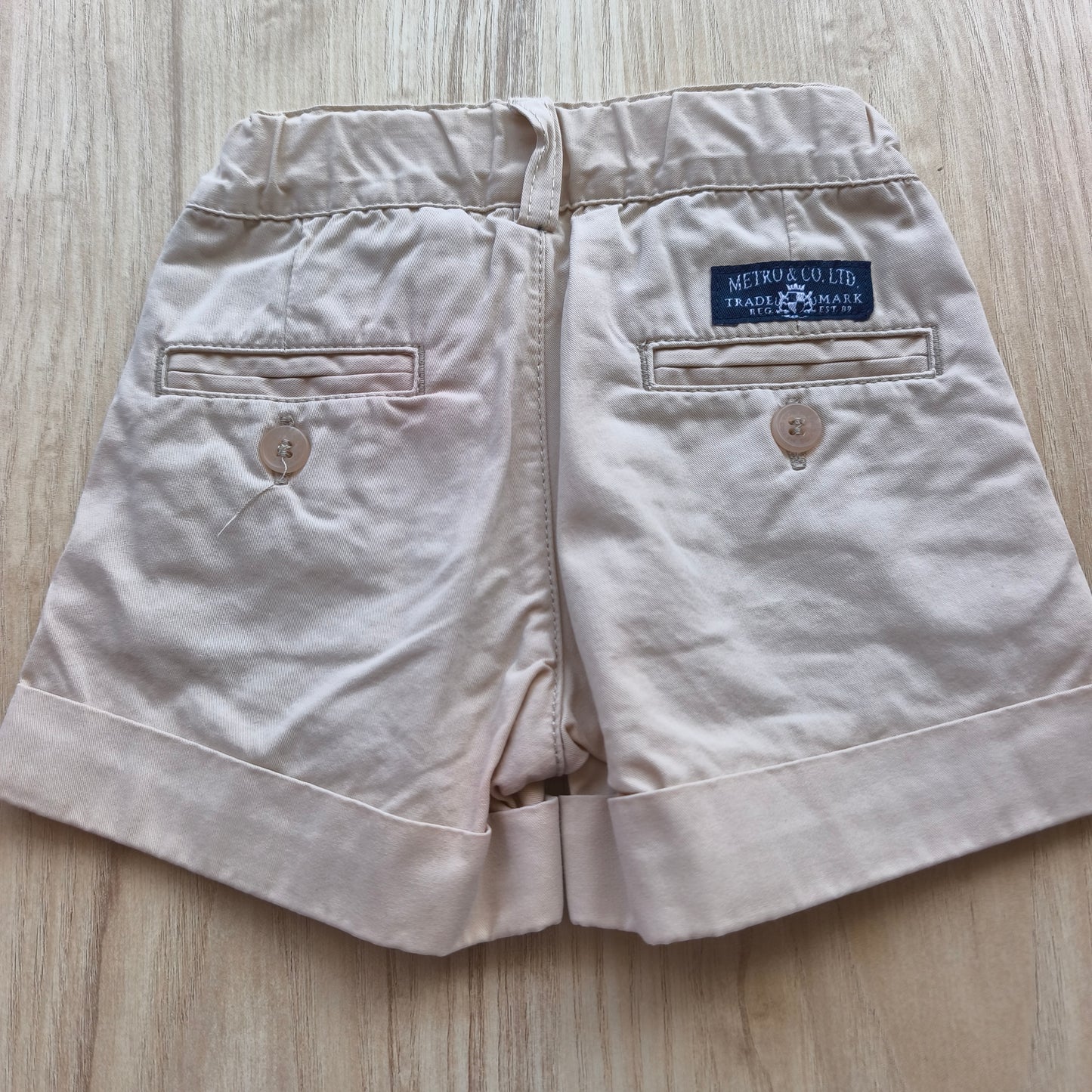 Calções de Tecido Metro Kid Newborn Bege Chino – Tamanho [3 meses]