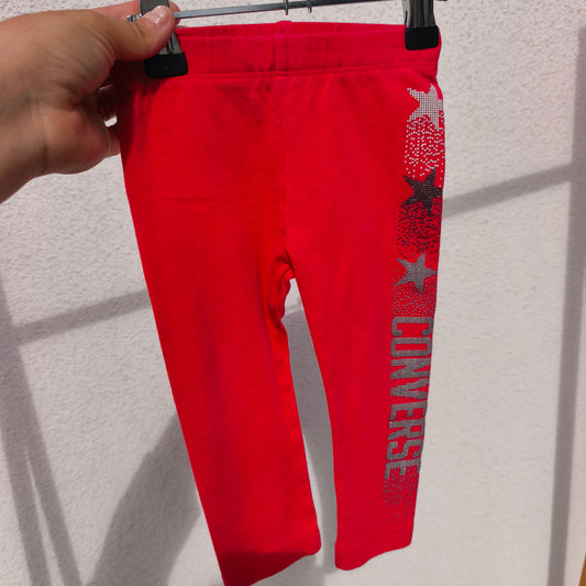 Leggings Desportivas Converse Vermelhas com Glitter – 12 Meses