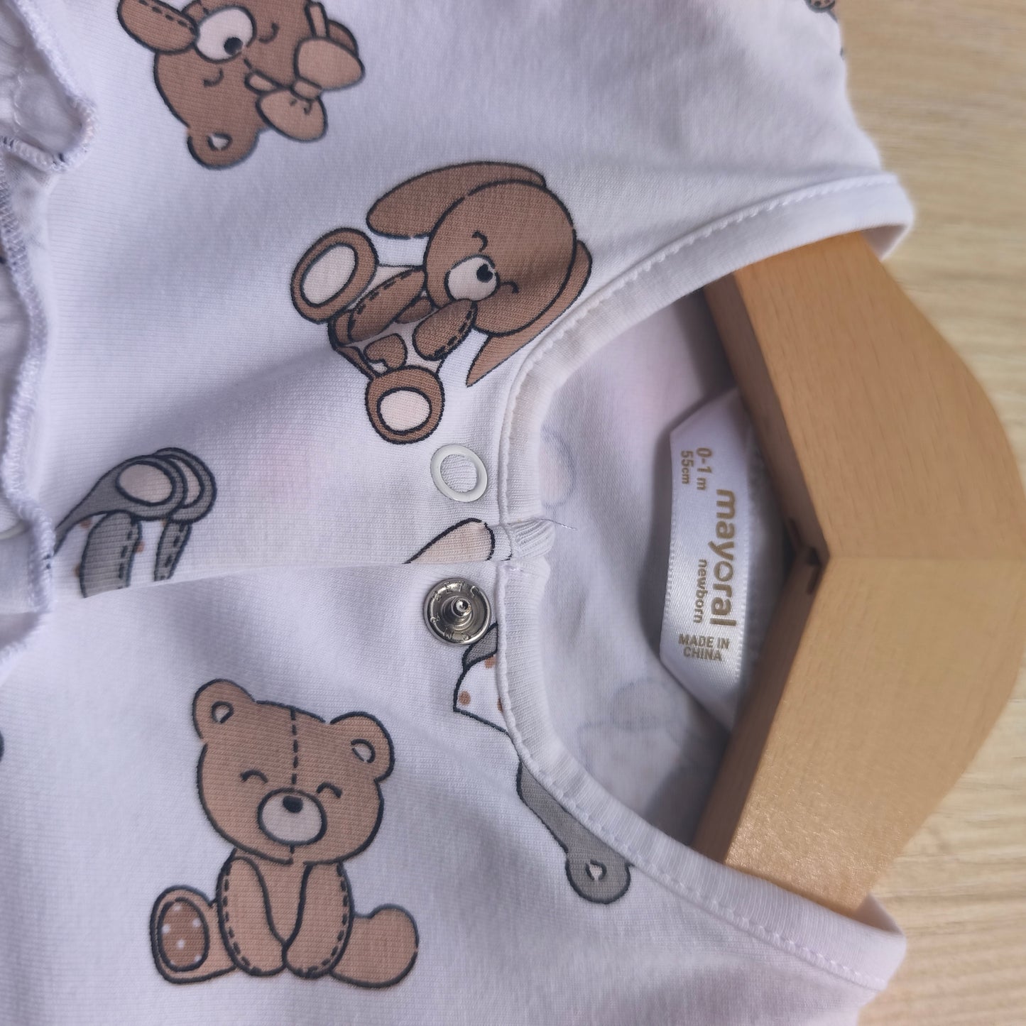 Conjunto de Bebé Mayoral & Inextenso (2 Peças) – Babygrow Ursinhos e Body