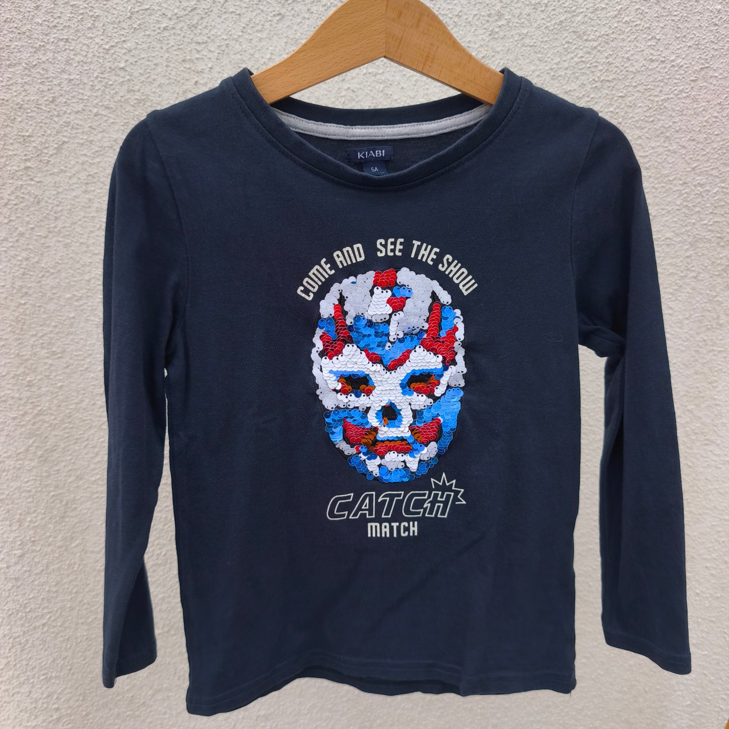 T-shirt de Manga Comprida Kiabi Azul-Escura 5-6 anos