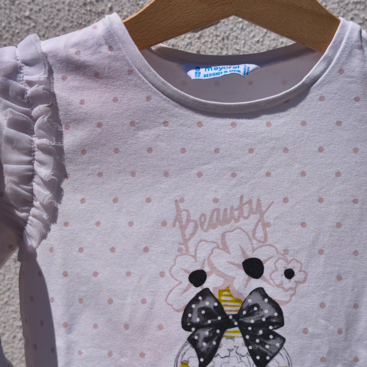 Camisola Mayoral com Folhos e Padrão de Bolinhas