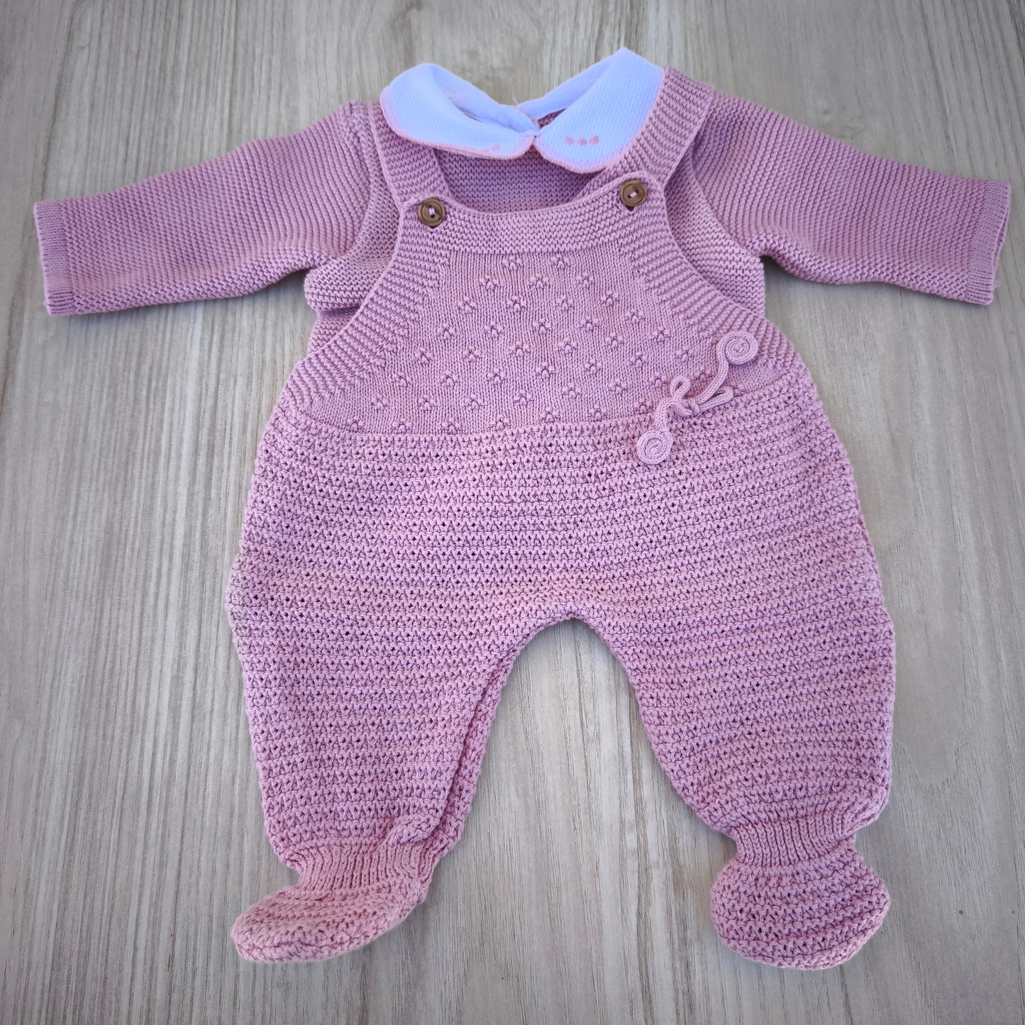 Conjunto de Duas Peças em Malha Canelada — Rosa Velho
