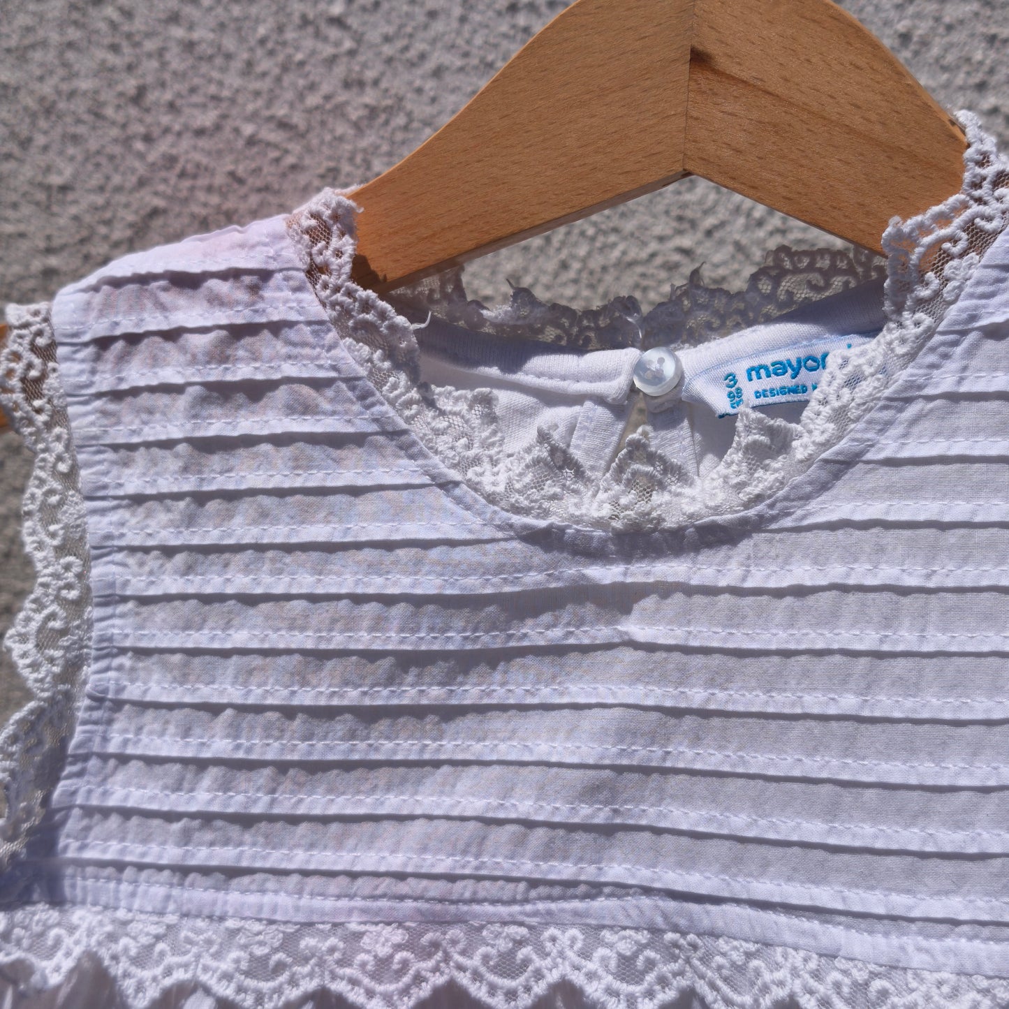 Blusa Mayoral Branca Sem Mangas com Renda – 3 Anos (98cm)