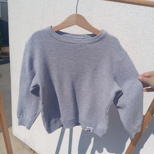 Camisola de Malha Infantil NYC Cinza-Claro 5-6 anos