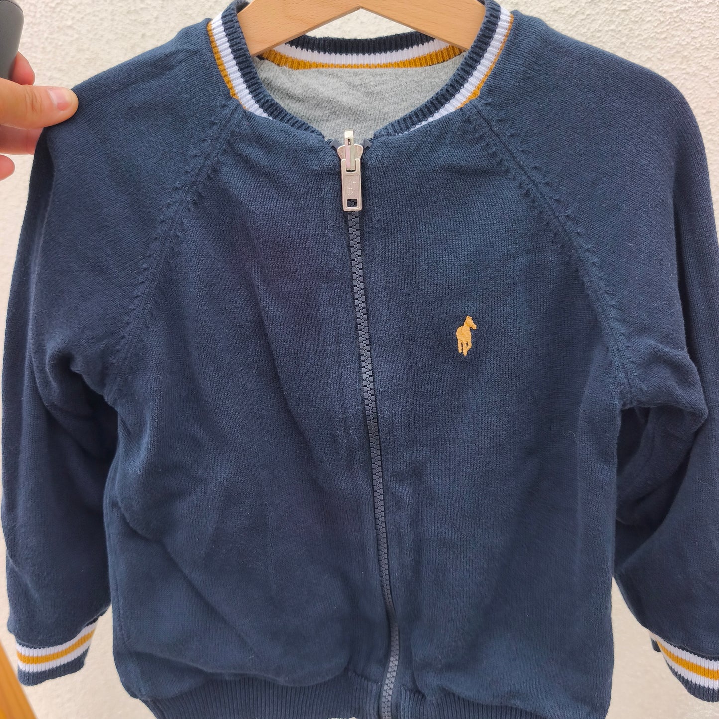 Casaco de Malha Reversível Estilo Bomber 5-6 anos