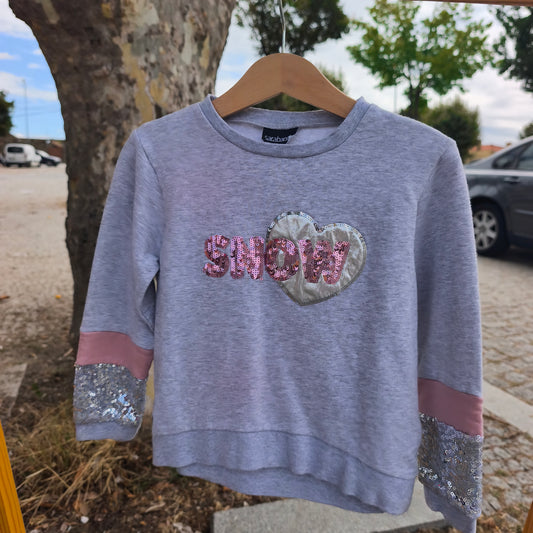 Sweatshirt Cinzenta "SNOW". Sarabanda. 4-5 anos