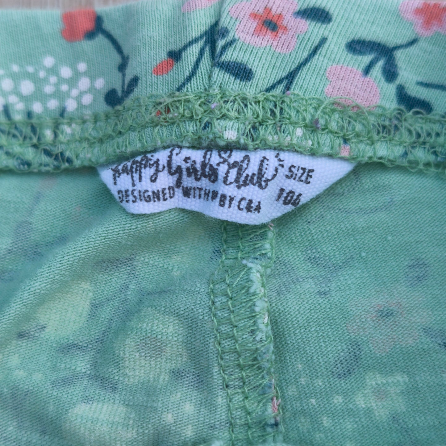 Leggings C&A "Happy Girls Club" Floridas Verde-Água – 4 Anos (104 cm)